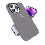Speck iPhone 14 Pro Case - Slim, Drop Protection, Scratch Resistant, Dual Layer, Cloudy Grey/Spring Purple CandyShell Pro