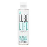 LubeLife Water Based Lube – Toy-Safe Personal Lubricant for Men, Women & Couples, Travel Size, Non-Staining, Easy Clean-Up, 8 Fl Oz