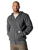 Carhartt mens Rain Defender Paxton Heavyweight Hooded Sweatshirt Full Zip (Big & Tall) fashion hoodies, Carbon Heather, Large Tall US