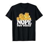 Garfield Nope Not Today Lazy Cat Bold Logo T-Shirt - Unisex-Adults, Unisex-Kids - Black - Short Sleeve - T-Shirt - Novelty T-Shirts
