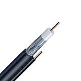 1000ft BLACK DUAL SHIELD SOLID COPPER RG-6 COAXIAL 18AWG 75 Ohm 3Ghz Cable with 17AWG Ground Messenger UL ETL CM TV CATV HDTV Telecommunication Audio/Video Internet INDOOR / OUTDOOR BULK COAX CABLE