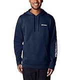 Columbia Mens Trek Long Sleeve Hoodie, Collegiate Navy/CSC Sleeve Logo, Large