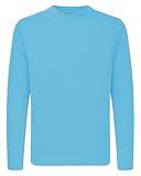 QBK 4T to Youth Neon Shirt Kids UPF 50+ Dry Fit Athletic Long Sleeve T Shirts for Boys and Girls-Moisture Wicking Rash Guard (Baby Blue 5T)