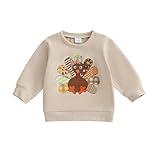 farrubbyine8 Toddler Boy Girl Halloween Thanksgiving Outfit Pumpkin Ghost Turkey Sweatshirt Little Kids Toddler Fall Clothes (Thanksgiving Turkey b, 2-3 Years)