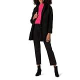 Daily Ritual Women's Teddy Bear Lapel Coat Outerwear, -Black, L