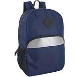 Trail maker Reflective School Backpack for Kids | Colorful Backpack with Adjustable Straps, Side Water Bottle Pockets (Navy)