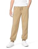BOOPH Boys Sweatpants Kids Clothes Athletic Casual Joggers Pants with Poket Drawstring 7-8Y Khaki