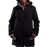 SCOTTeVEST Penny Winter Rain Coat for Women - 19 Hidden Pockets - Soft Shell Water Repellent Jacket for Travel & More (Black, M1)