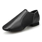 Stelle Jazz Shoes for Girls and Boys PU Leather Slip-On Jazz Dance Shoes (Toddler/Little Kid/Big Kid)(SJ06-Black,12ML