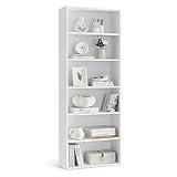 VASAGLE CUSTOS Collection - Bookshelf, 6-Tier Bookcase, Book Shelf, Open Storage Shelf, 9.4 x 23.6 x 63.3 Inches, for Living Room, Home Office, Dinning Room, Cloud White ULBC166T14