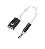 Black 3.5mm Male to TypeC Female Audio Cable Cord Analog Cable Converter Earphone Adapter with MP3 Players, CD Players, Laptops, Tablets, Smartphone Headphones, Earbuds Home Audio Accessories