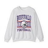 Vintage Buffalo Football Crewneck Sweatshirt Retro Game Day Pullover Soft Warm Football Fan Gift for Him or Her Fall Layer Ash