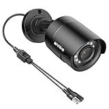 ANNKE 1080p Security Camera 4-in-1 CCTV Bullet Wired Cam, AHD/TVI/CVI/CVBS, Analog Surveillance Video Add-On Black Camera for Outdoor Use, 100ft Clear Night Vision (Power Adapter Not Included) - E200