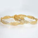 EAWIN 2 Pack Roman Laurel Gold Crown Toga Costume Accessories Headband for Greek Style Circlet Men and Women Halloween Party Wedding Headpiece