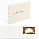 The Motion Books (I LOVE YOU) | Luxury Linen Bound Video Book | Stamped text | Up to 3 hours of video, 7” IPS Display, 4GB of memory & Rechargeable Battery
