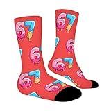 67 Socks Ice Cream 6 7 Meme Novelty Six Seven Crew Socks Funny Gifts For Boys Girls Men Women (Red)