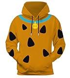 Arankhiger Halloween Spotted Dog Sweatshirt for Men Cartoon Role Play Cosplay Hoodies Novelty Hooded Pullover 2XL Brown