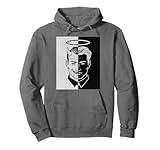 Angel Face Half Devil Face Mens White Black Pullover Hoodie