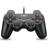 Cipon Wired Controller for PS-2 Console, Black Remote Controllers, PS-2 Accessories Gamepad with Double Vibration, 71 IN Cable