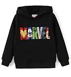 Marvel Clothing Kids Hoodie Avengers Graphic Apparel Spiderman Outfit Boy Sweatshirt Child Jersey Autumn Hoodies Sweatshirts Boy Outfits Christmas Clothes Black Hooded Shirt Birthday Playwear 6-7 Year