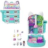 Polly Pocket x Gabby’s Dollhouse Compact, Micro Dolls and Playset, 9 Themed Accessories, Pandy Paws, Cakey, & Mercat Pet Friends