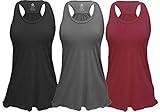 Epic MMA Gear Flowy Racerback Tank Top, Burnout Colors, Regular and Plus Sizes, Pack of 3 (2XL, Black/Grey/Maroon)