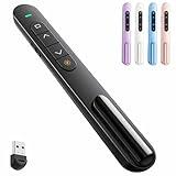 QUI Presentation Clicker for PowerPoint, RF 2.4GHz USB Wireless Presenter Remote with Volume Control, PowerPoint Clicker Slide Advancer for Mac, Windows, Laptop, Keynote