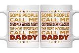 MONIZILUCKY Father's Day Customer Service Agent Mug - Most Important Call Me Daddy, 11oz White Ceramic Coffee Mug
