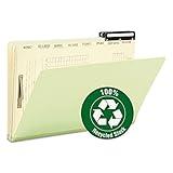 Smead Pressboard Mortgage File Folder, 2/5-Cut Right Position Flat Metal Tab, 14-3/4"W x 10"H, Guide Height, Legal Size, Gray/Green, 10 per Box (78208)