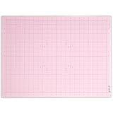 GLASSBOARD STUDIO Glass Craft Mat - Magnetic, Heat & Scratch Resistant - For Crafting, Cutting, Painting, Mixed Media Artwork - Grid Lines, Non-Slip Rubber Feet (Blush 18"L x 24"W)