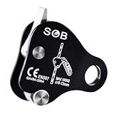 Azarxis Climbing Descender Ascender Belay Device Self Locking Fall Protection Rappel Equipment Rope Grip for 8-13mm Rope for Rock Mountaineering Aerial Work Caving Rescue Tree Arborist (Black)