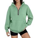 UOFOCO Hoodies For Women Long Sleeve Half Zip Up Oversized Sweatshirts Fall Fashion Casual Loose Y2k Tops Outfits Influencers Picks Womens Clothes 2025 Greens L