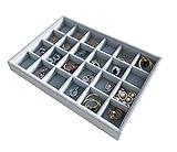 Multi Function Practical Drawer Organizer Jewelry Show Tray Home Store Premium Grade Gray Velvet Stackable Organizer Closet Storage Removable 24-Grid Jewelery Collection Drawer Divider Inserts