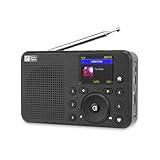 Ocean Digital WR-18 Handheld Portable Internet Radio, FM, Bluetooth Speaker, Micro SD, Rechargeable, 5 Preset Buttons, Dimmer, Auto-Off Timer, Color Display