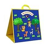 Topwon Felt Board, Folding Flannel Playboard Preschool Toddler Stories Boards, Animal Story Learning Double-Side Stand Flannel Board (Including Animal Felt)