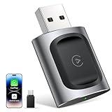 AuroraLink Wireless Carplay & Android Auto Adapter 2-in-1 Stable & No Delay Carplay Wireless Adapter Convert Wired to Wireless Car Play Dongle for iOS 10+/Android 11+ (Grey)