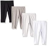 Hanes baby boys Flexy 4 Pack Knit Leggings Pants, Greys/ Black, 0-6 Months US