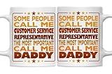 MONIZILUCKY Father's Day Customer Service Representative Mug - Most Important Call Me Daddy, 11oz White Ceramic Coffee Mug