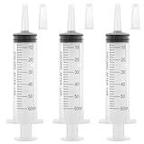 60ml Syringe with Cap, Syringes without Needle for Liquid, Scientific Labs, Measurement, Pet Feeding ,Ink Refilling ,Oil or Glue Applicator (3 Pack)