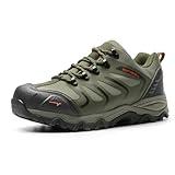 NORTIV 8 Men's Low Top Waterproof Hiking Shoes Trekking Trails Outdoor Work Shoes,Size 12,Army/Green/Black/Orange,160448_Low