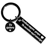 Drive Safe Keychain Spanish Conduce Seguro Guapo Te Necesito Aquí Conmigo Gift for Him Boyfriend Gifts for Men Anniversary Birthday Gift for Husband Couple Christmas Valentine's Day Presents for Bf