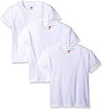 Hanes Big Boys' Essentials Short Sleeve T-shirt Value Pack (3-pack), White, Medium