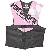 Hardcore Coast Guard Type III PFD for Youth Child Teen Adult; Life Vest Flotation Device; Life Jacket Paddle Vest for Big Kids, Jet ski, Wakeboard, Hardshell Kayak Life Jacket Pink Youth (50-90 lbs)