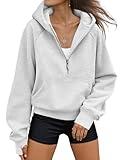 AUTOMET Womens Hoodies Fleece Fall Fashion Outfits Workout Sweatshirts Y2k Winter Zip Up Jackets Oversized Tops Clothes 2025 Grey M
