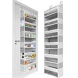 HOMELUX THEORY 1 PC Heavy Duty Over the Door Organizer 55x14x6.7, 6 Large Front & 12 Side Pockets, Hanging Storage Closet Door Organizer for Bedroom, Bathroom and Baby Nursery Storage (Light Gray)