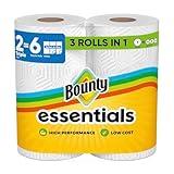 Bounty Essentials Select-A-Size Paper Towels, White, 2 Triple Rolls = 6 Regular Rolls (Packaging May Vary)