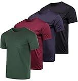 Real Essentials 4 Pack: Men's Dry-Fit Short Sleeve Pocket Crew Performance Athletic T-Shirt (Available in Big & Tall)- Set 2, 5X