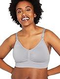 Motherhood Maternity Women’s Wireless Clip Down Seamless Nursing Bra for Breastfeeding, Grey, Large