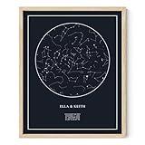 HAUS AND HUES Custom Star Poster - Personalized Night Sky Celestial Print - Unique Mother's Day Gift or for Wedding, Newlyweds, Anniversary, Birthdays, Engagements - Gift for Her, Wife, Girlfriend