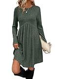 Sweater Dress Long Sleeve Dress for Women Fall Dresses for Women 2025 Cowboy Chic Fall Clothes Maternity Winter Christmas Dresses Green M